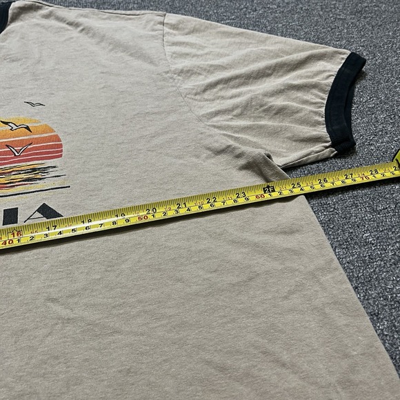 District Threads Tan California Sailboat Graphic Y2K Ringer Tee Size XL - Picture 4 of 6